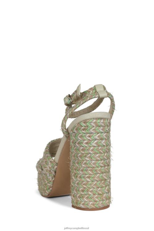Jeffrey Campbell mulheres B0VBD1173 verde multi sandália plataforma uiva