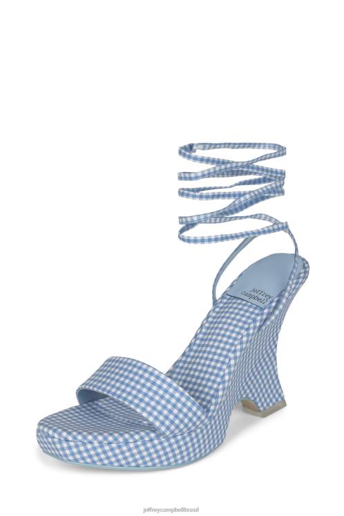 Jeffrey Campbell mulheres B0VBD1194 guingão azul sandália plataforma oraura