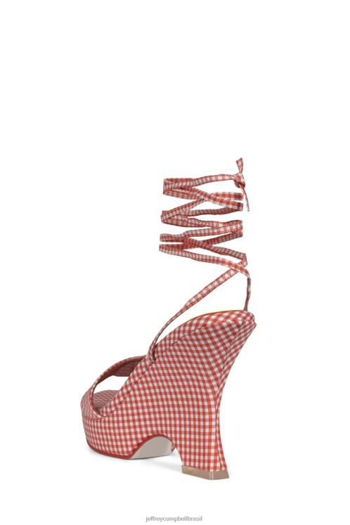 Jeffrey Campbell mulheres B0VBD1195 guingão vermelho sandália plataforma oraura
