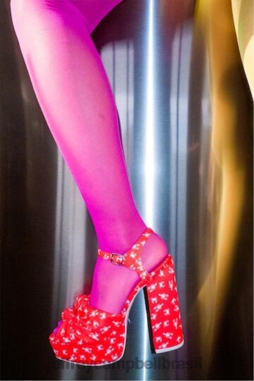 Jeffrey Campbell mulheres B0VBD1198 impressão de caranguejo de lagosta vermelha sandália plataforma nó-2 dias