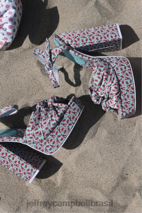 Jeffrey Campbell mulheres B0VBD1199 impressão de lagosta vermelha aqua sandália plataforma nó-2 dias