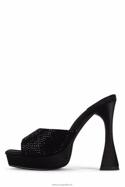 Jeffrey Campbell mulheres B0VBD1214 cetim preto preto sandália plataforma hollywoodj