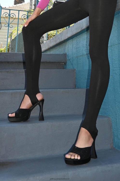 Jeffrey Campbell mulheres B0VBD1214 cetim preto preto sandália plataforma hollywoodj