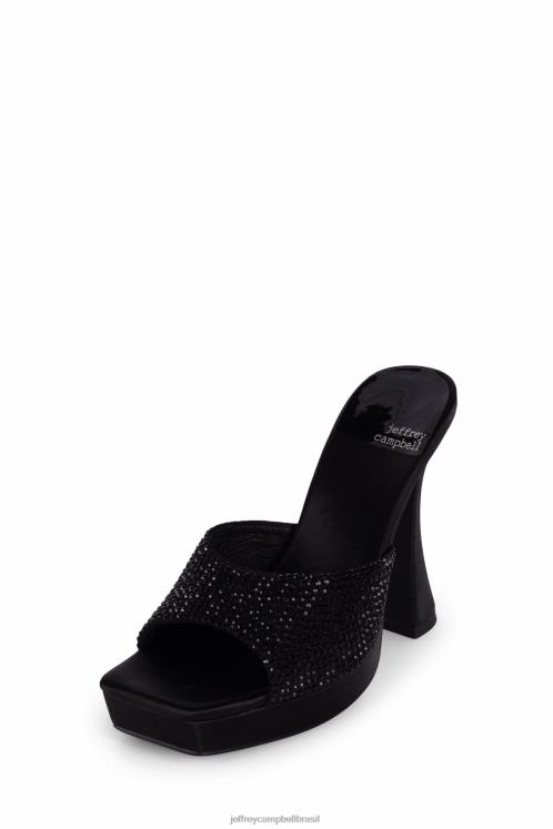 Jeffrey Campbell mulheres B0VBD1214 cetim preto preto sandália plataforma hollywoodj
