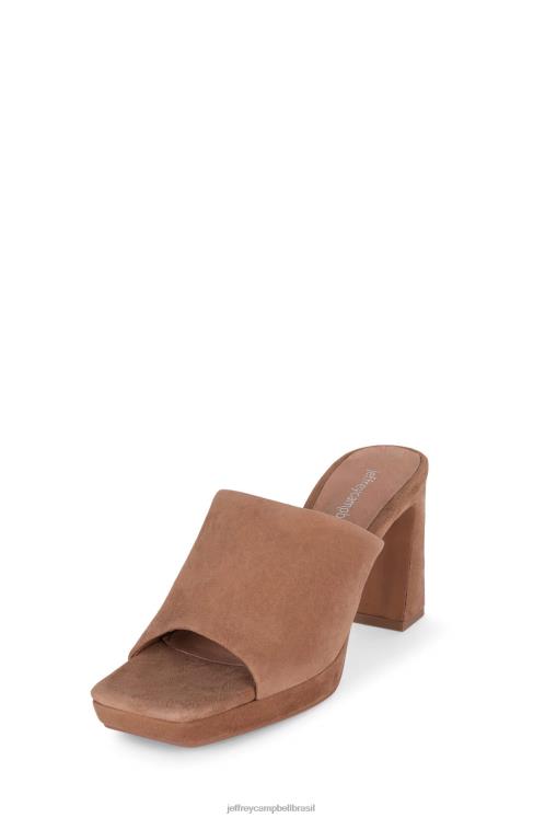 Jeffrey Campbell mulheres B0VBD1216 camurça marrom empoeirada sandália plataforma caviar