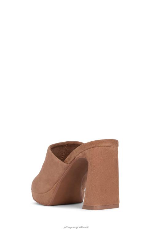 Jeffrey Campbell mulheres B0VBD1216 camurça marrom empoeirada sandália plataforma caviar