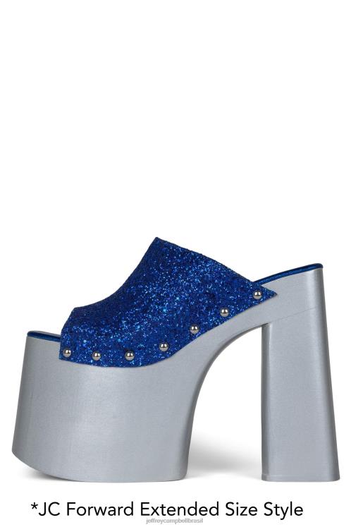 Jeffrey Campbell mulheres B0VBD1223 glitter azul prateado sandália plataforma rocknrolln