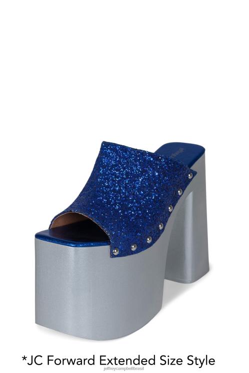 Jeffrey Campbell mulheres B0VBD1223 glitter azul prateado sandália plataforma rocknrolln