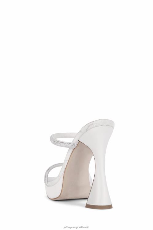 Jeffrey Campbell mulheres B0VBD1224 branco acetinado prateado sandália plataforma filme