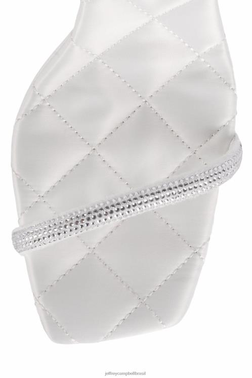 Jeffrey Campbell mulheres B0VBD1224 branco acetinado prateado sandália plataforma filme
