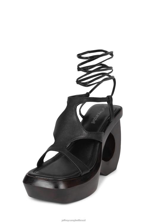Jeffrey Campbell mulheres B0VBD131 Preto amarronzado sandália plataforma idolatrar
