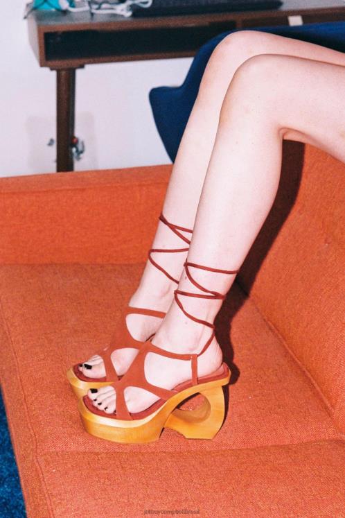 Jeffrey Campbell mulheres B0VBD132 vinho camurça natural sandália plataforma idolatrar
