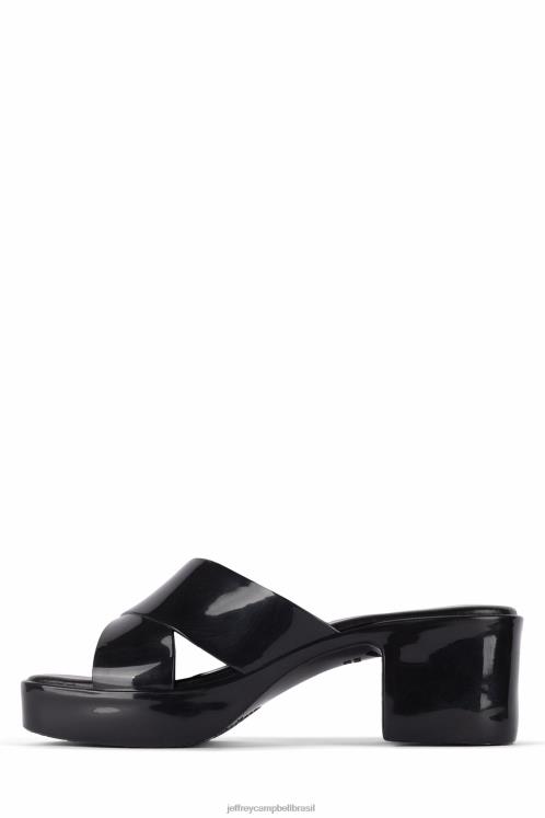 Jeffrey Campbell mulheres B0VBD141 preto brilhante sandália plataforma Chiclete