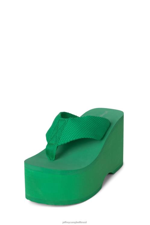 Jeffrey Campbell mulheres B0VBD149 verde sandália plataforma acenando