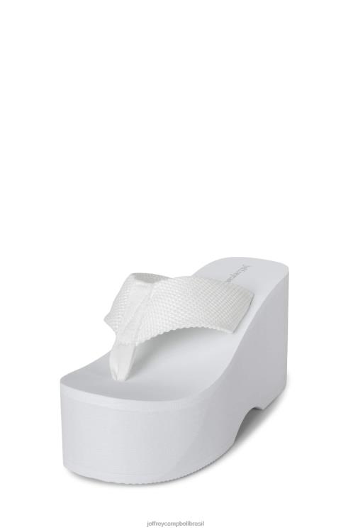 Jeffrey Campbell mulheres B0VBD150 branco sandália plataforma acenando
