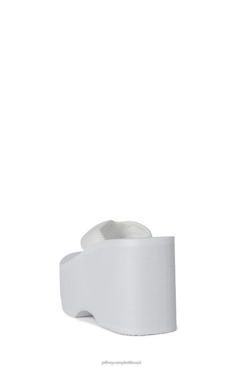 Jeffrey Campbell mulheres B0VBD150 branco sandália plataforma acenando