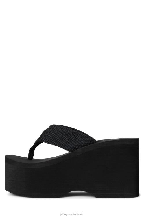 Jeffrey Campbell mulheres B0VBD151 preto sandália plataforma acenando