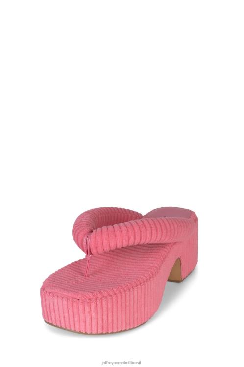 Jeffrey Campbell mulheres B0VBD176 veludo listrado rosa sandália plataforma luau-2