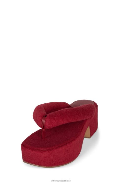 Jeffrey Campbell mulheres B0VBD177 veludo vermelho escuro sandália plataforma luau-2