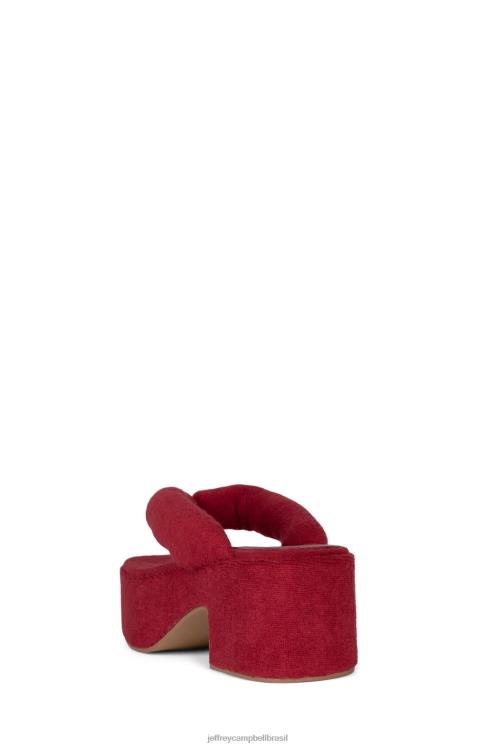 Jeffrey Campbell mulheres B0VBD177 veludo vermelho escuro sandália plataforma luau-2