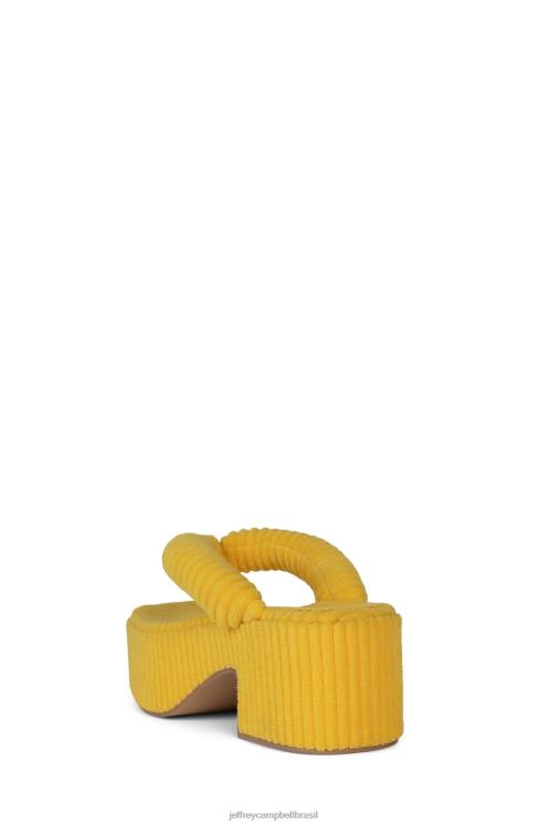 Jeffrey Campbell mulheres B0VBD178 veludo listrado amarelo sandália plataforma luau-2