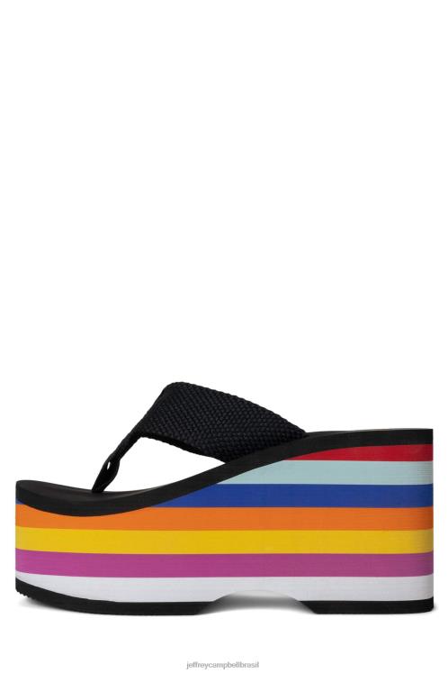 Jeffrey Campbell mulheres B0VBD182 preto multi sandália plataforma wavin-mlt