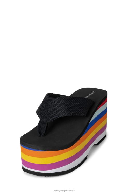 Jeffrey Campbell mulheres B0VBD182 preto multi sandália plataforma wavin-mlt