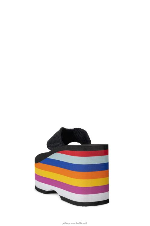 Jeffrey Campbell mulheres B0VBD182 preto multi sandália plataforma wavin-mlt