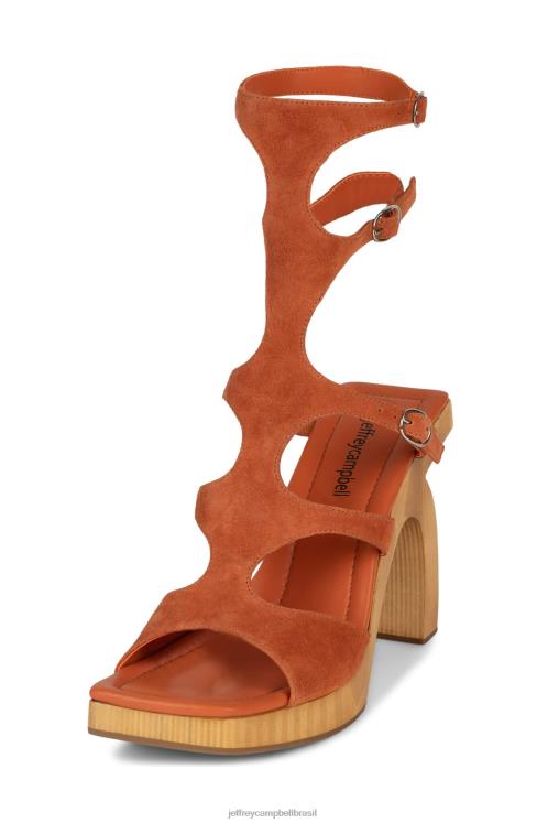 Jeffrey Campbell mulheres B0VBD217 camurça laranja sandália plataforma rivais