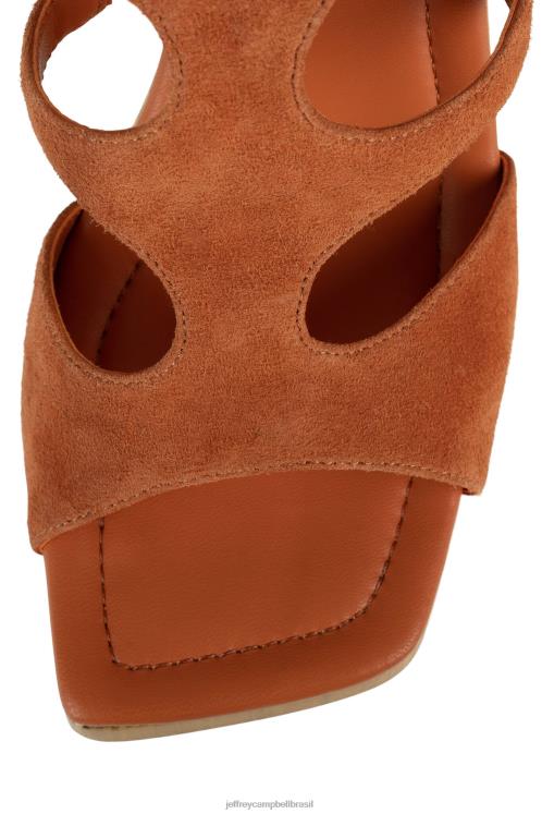 Jeffrey Campbell mulheres B0VBD217 camurça laranja sandália plataforma rivais