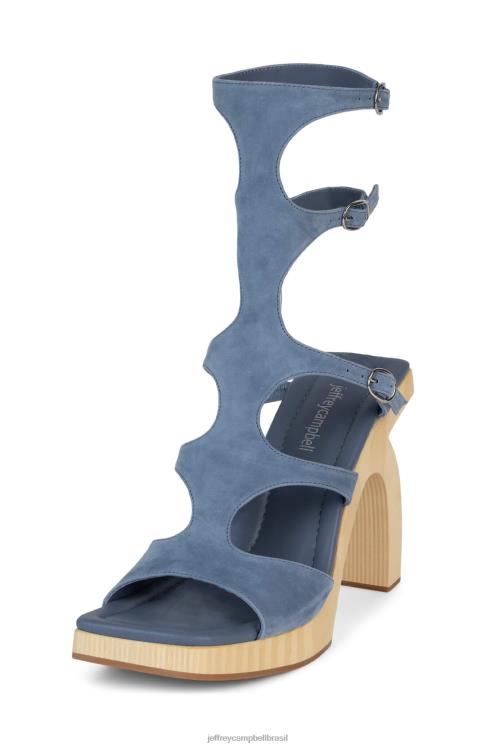 Jeffrey Campbell mulheres B0VBD218 camurça azul natural sandália plataforma rivais