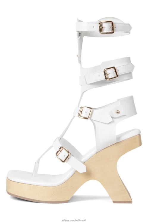 Jeffrey Campbell mulheres B0VBD219 branco sandália plataforma elementos