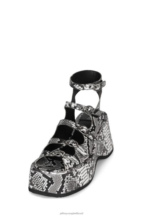 Jeffrey Campbell mulheres B0VBD225 cobra preta cinza sandália plataforma Comprimento de onda