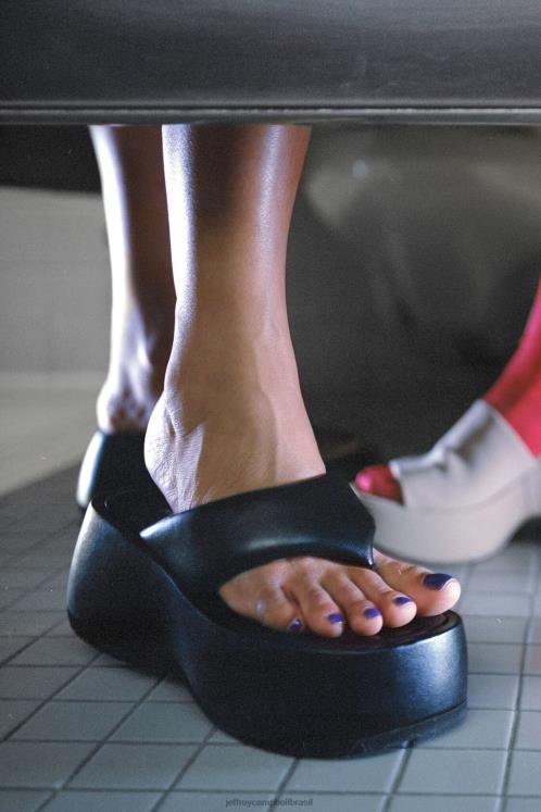 Jeffrey Campbell mulheres B0VBD249 preto sandália plataforma Chora bebê