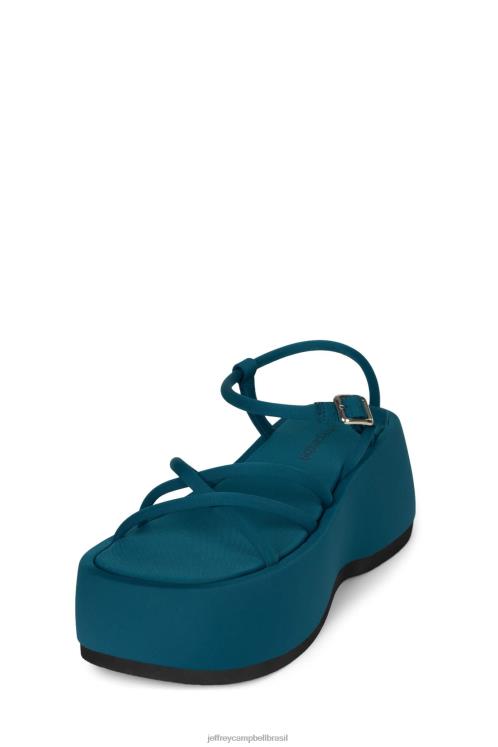 Jeffrey Campbell mulheres B0VBD251 neoprene verde-azulado sandália plataforma melhorar