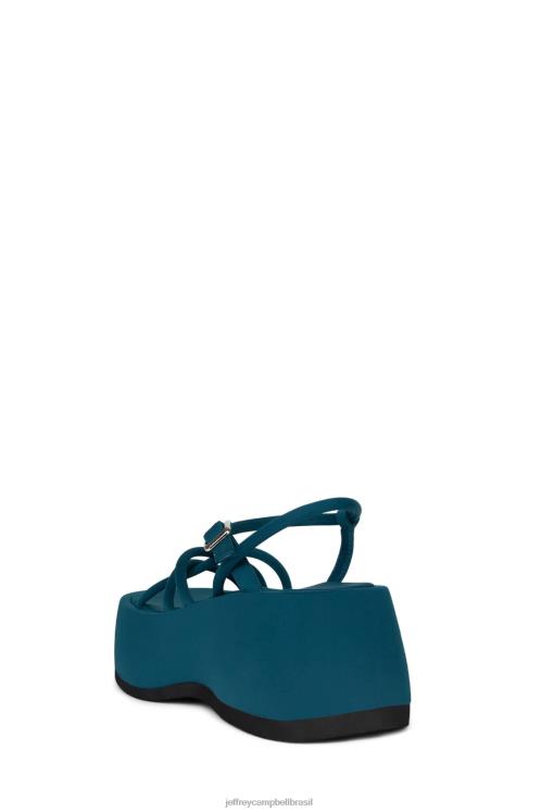 Jeffrey Campbell mulheres B0VBD251 neoprene verde-azulado sandália plataforma melhorar