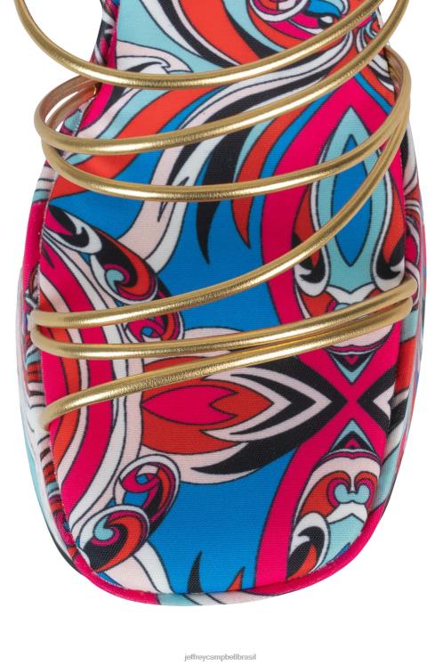 Jeffrey Campbell mulheres B0VBD256 multi ouro vermelho sandália plataforma níveis