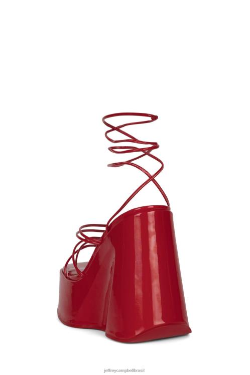 Jeffrey Campbell mulheres B0VBD257 patente vermelha sandália plataforma níveis