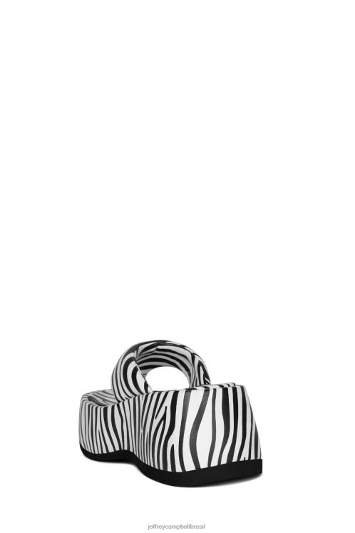 Jeffrey Campbell mulheres B0VBD261 zebra branca preta sandália plataforma Chora bebê