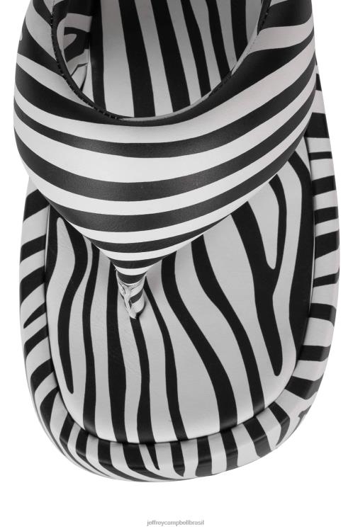 Jeffrey Campbell mulheres B0VBD261 zebra branca preta sandália plataforma Chora bebê