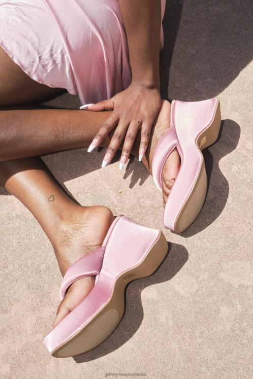 Jeffrey Campbell mulheres B0VBD34 cetim azul celeste sandália plataforma pingando