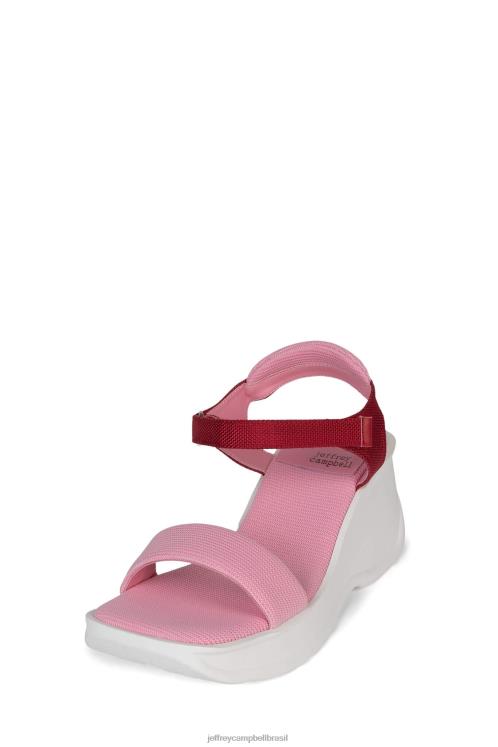 Jeffrey Campbell mulheres B0VBD44 combinação rosa vermelha sandália plataforma focado