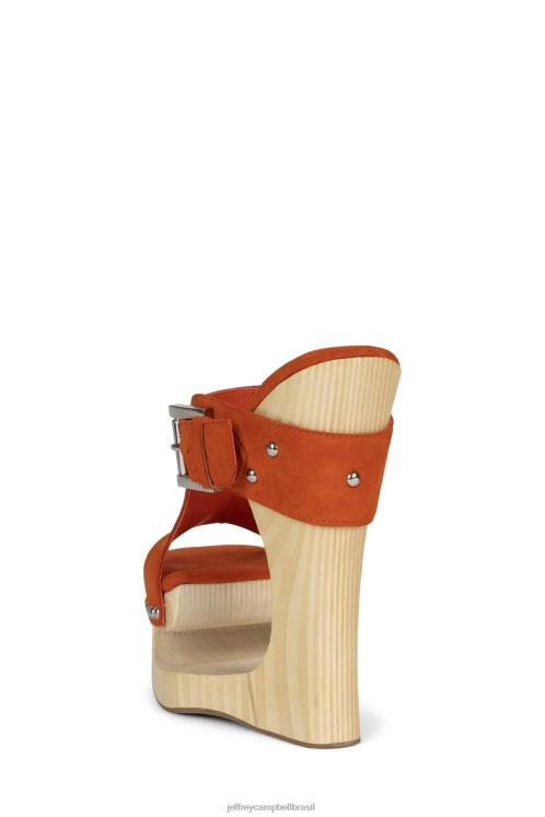 Jeffrey Campbell mulheres B0VBD924 camurça laranja sandália plataforma etéreo