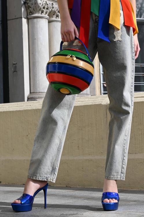 Jeffrey Campbell mulheres B0VBD937 combinação azul metálico sandália plataforma limítrofe