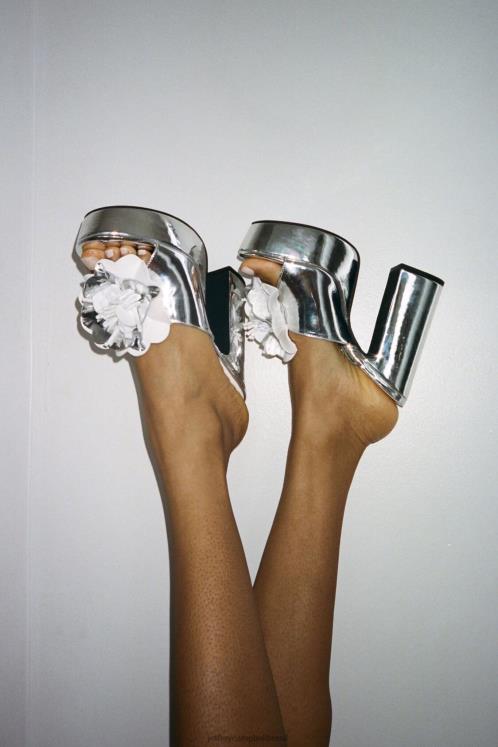 Jeffrey Campbell mulheres B0VBD960 patente branca prateada sandália plataforma tropicais