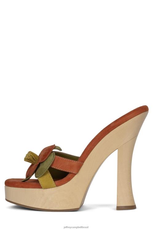 Jeffrey Campbell mulheres B0VBD963 combinação de camurça cáqui marrom sandália plataforma u-grow-grl