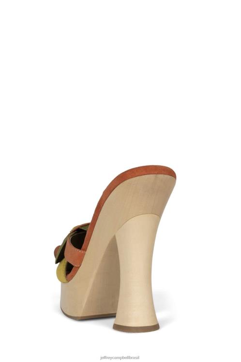 Jeffrey Campbell mulheres B0VBD963 combinação de camurça cáqui marrom sandália plataforma u-grow-grl