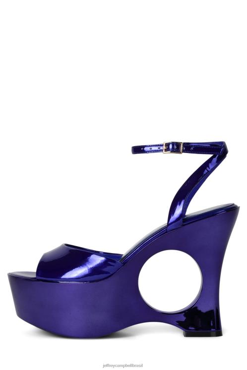Jeffrey Campbell mulheres B0VBD966 patente azul sandália plataforma continue sonhando