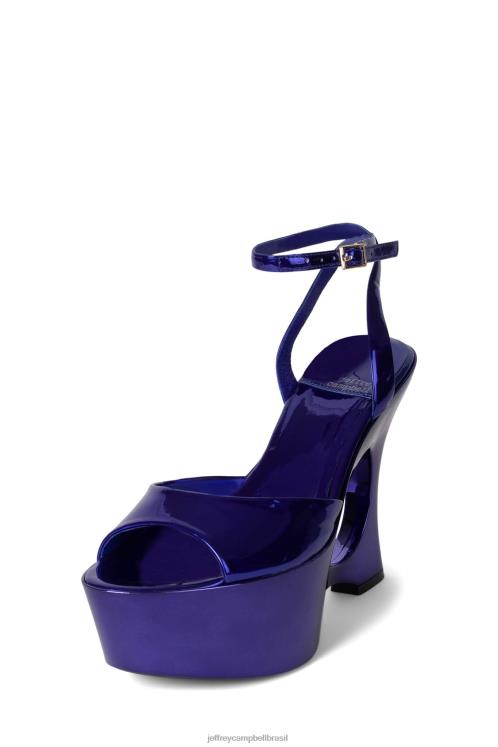Jeffrey Campbell mulheres B0VBD966 patente azul sandália plataforma continue sonhando