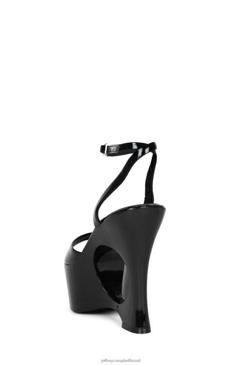 Jeffrey Campbell mulheres B0VBD967 patente preta sandália plataforma continue sonhando